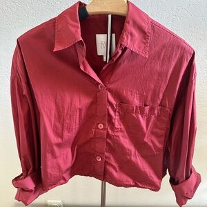 TWP next ex Chic Burgundy Button-Down Shirt for Women